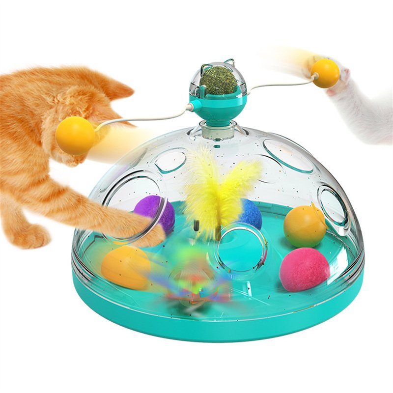 Meows Windmill Funny Cat Toys Interactive Multifunctional Turntable Pet Educational Toys With Catnip Luminous Ball Pinwheel Toys Pet Products - Image 4